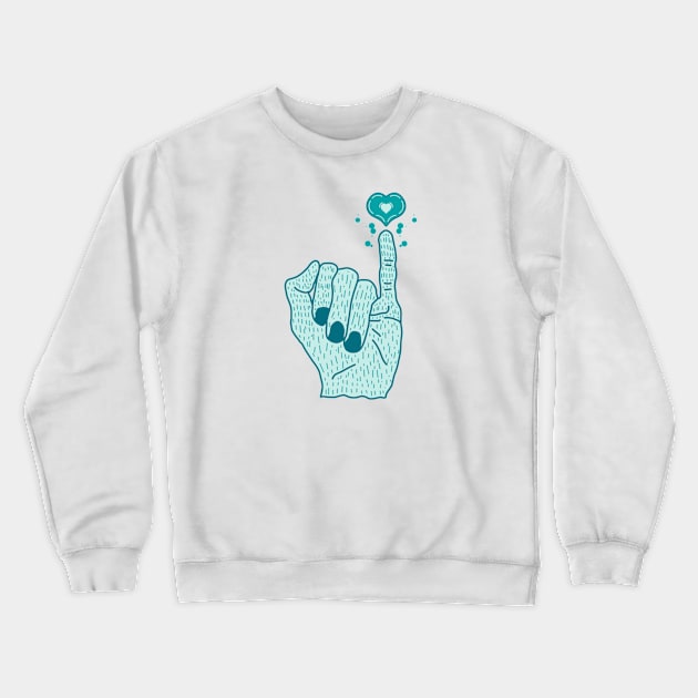 Blue Pinky Promise Crewneck Sweatshirt by Aisiiyan